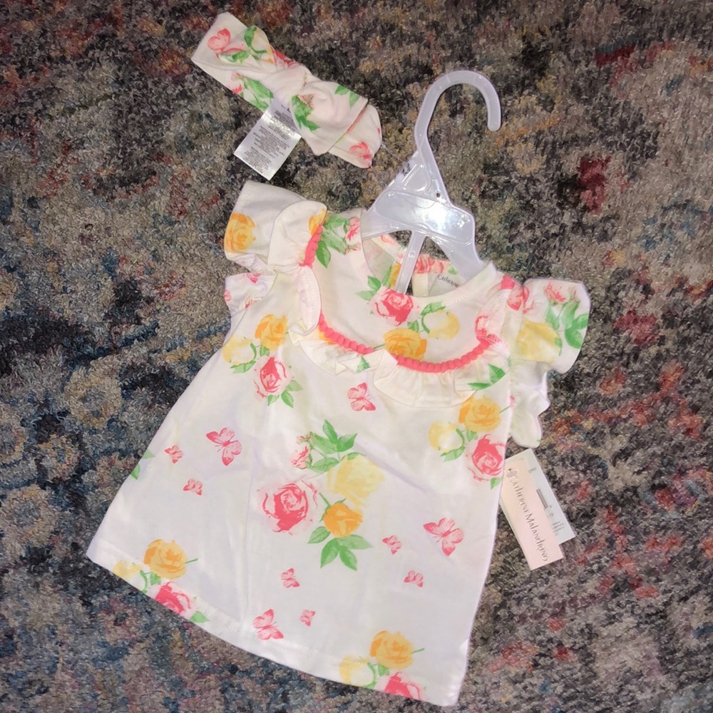 New Baby Girl Top W/Headband